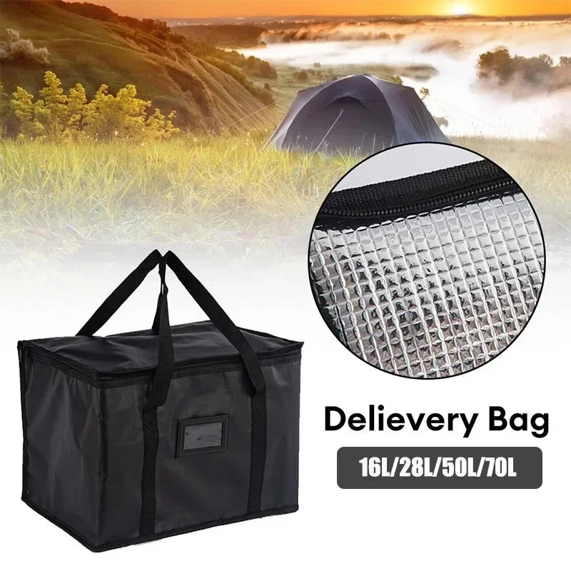 Large Insulated Cooler Bag for Camping (Black).