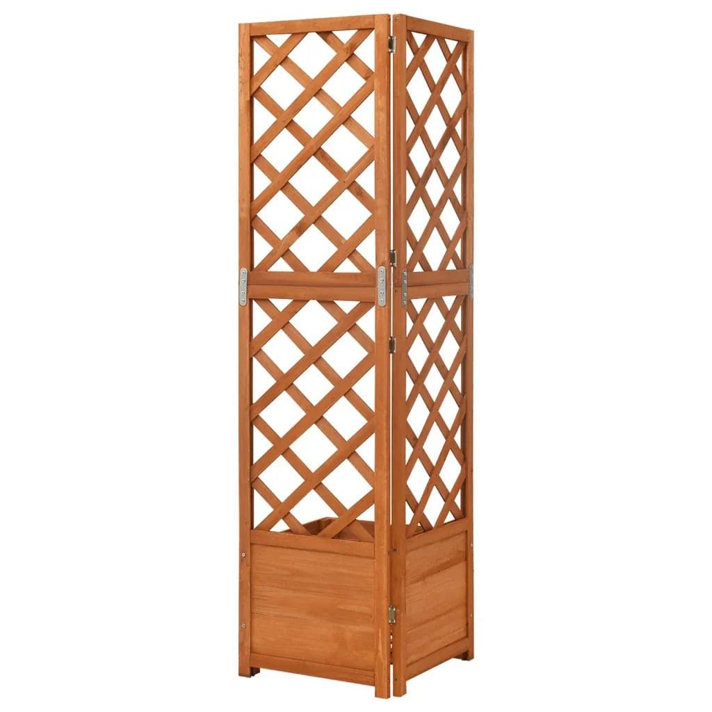 NNEVL Corner Trellis Planter 40x40x150 cm Solid Fir Wood.