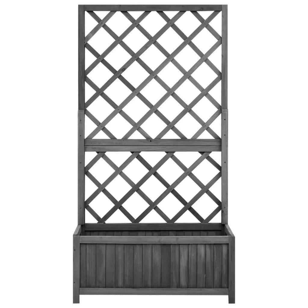 NNEVL Garden Trellis Planter Black 70x30x135 cm Solid Firwood.