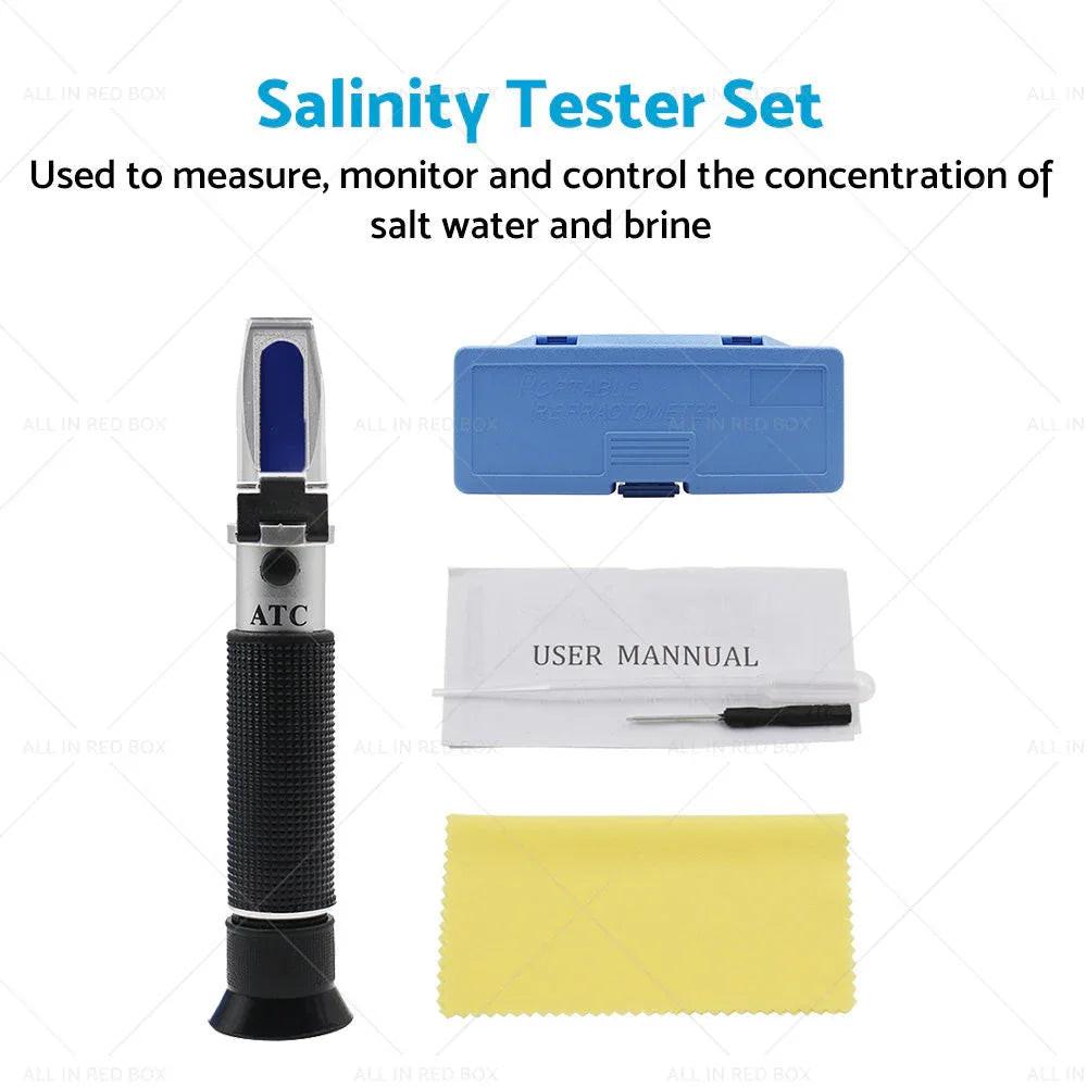 0-100percent Salinity Refractometer Meter Aquarium Sea Salt Water Tester for Aquarium.