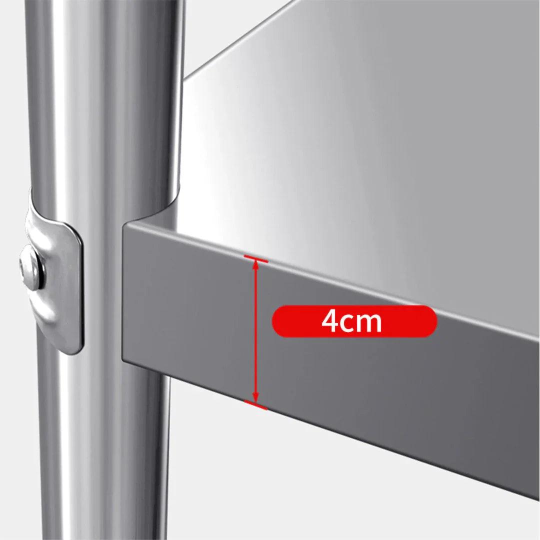 NNEAGS 100cm Catering Kitchen Stainless Steel Prep Work Bench Table with Backsplash and Caster Wheels.