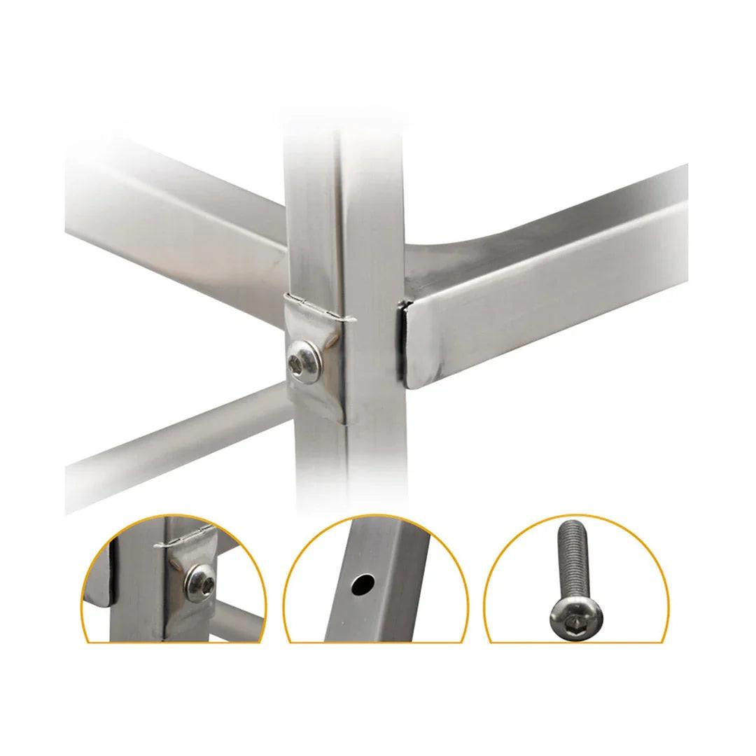 NNEAGS 2X 2 Tier 95x50x95cm Stainless Steel Kitchen Dining Food Cart Trolley Utility Large.