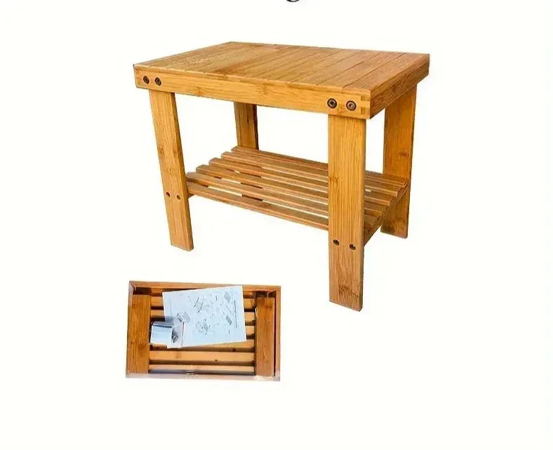 1 pc Bamboo Gardening Work Bench - Sturdy, Natural Color.