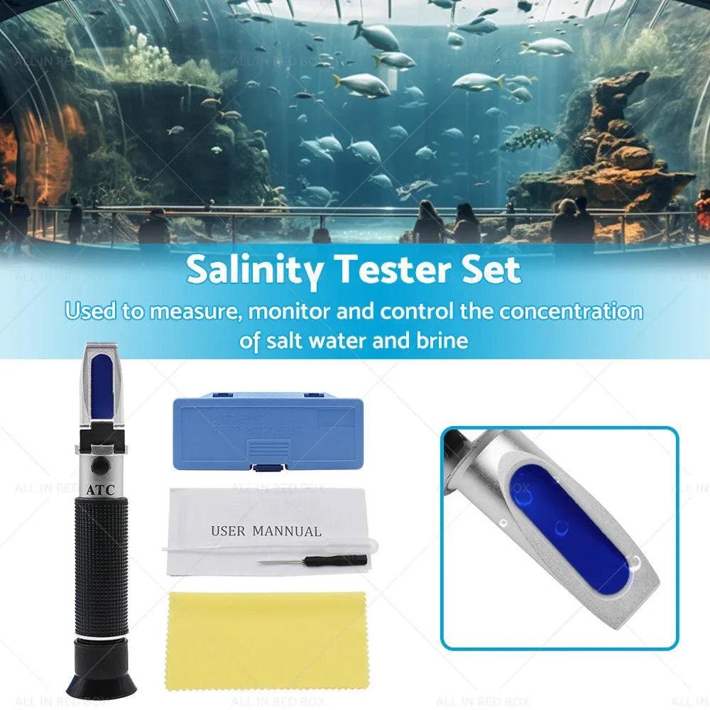 0-100percent Salinity Refractometer Meter Aquarium Sea Salt Water Tester for Aquarium.