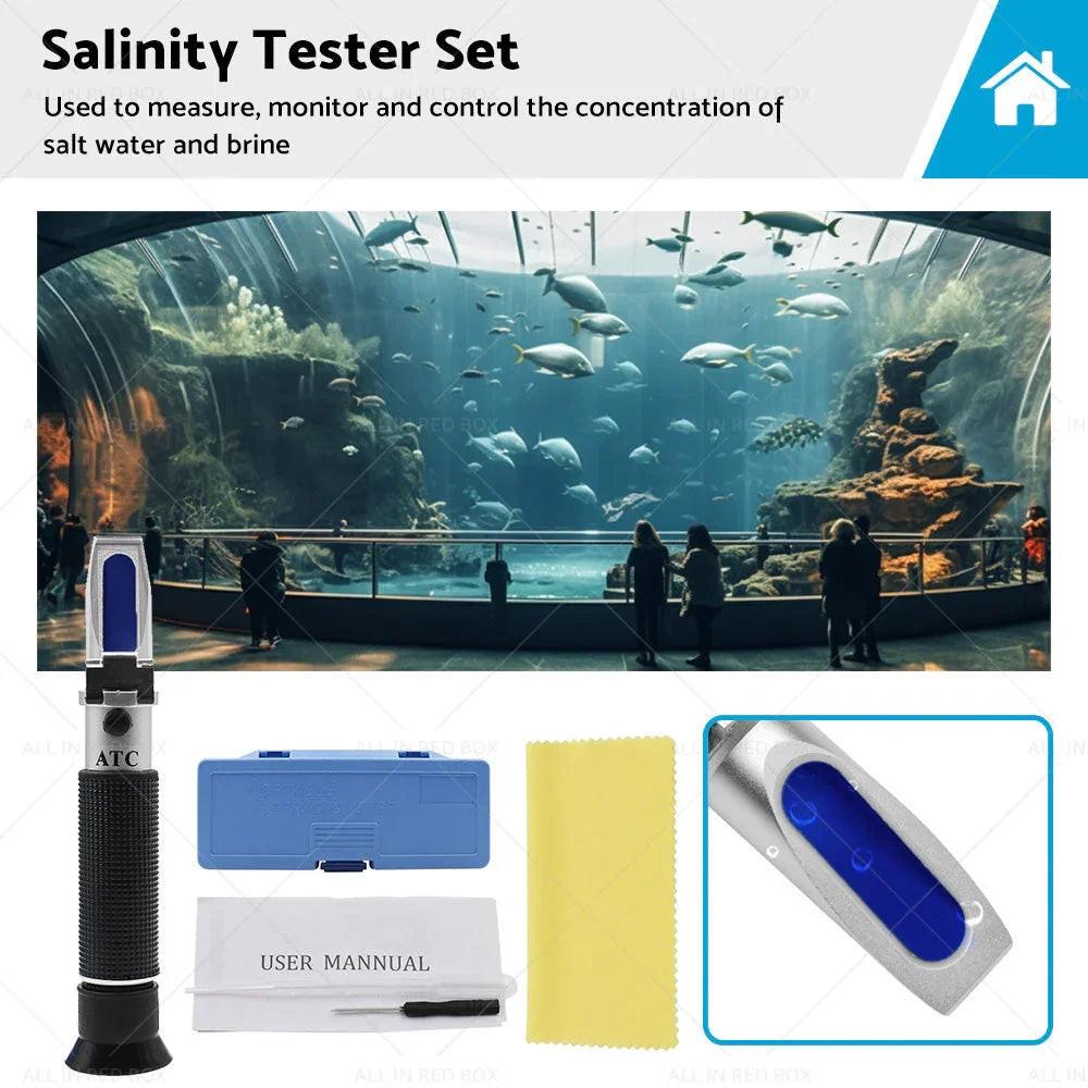 0-100percent Salinity Refractometer Meter Aquarium Sea Salt Water Tester for Aquarium.