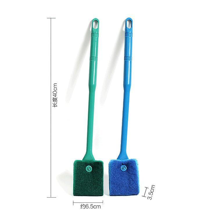 Dual-Sided Long Handle Aquarium Cleaning Brush.