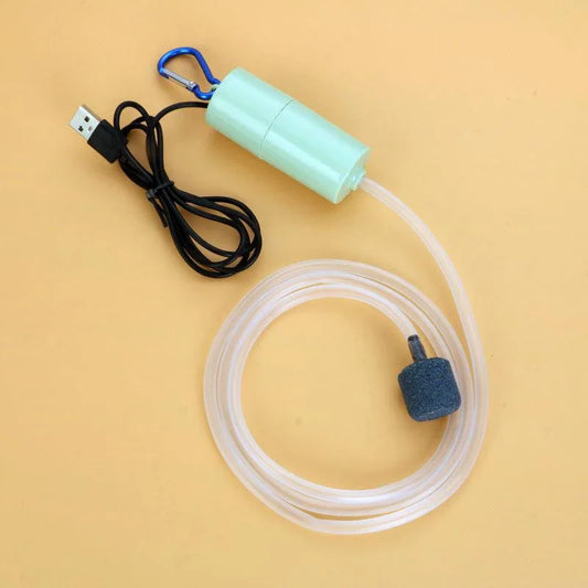 Portable Usb Aquarium Oxygen Air Pump - Silent And Energy Efficient Fish Tank Accessory.