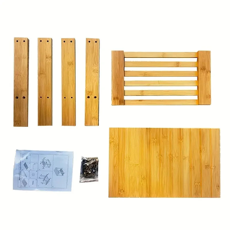 1 pc Bamboo Gardening Work Bench - Sturdy, Natural Color.