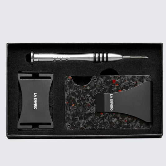 LORNE Forged Carbon Wallet I Gloss Red.