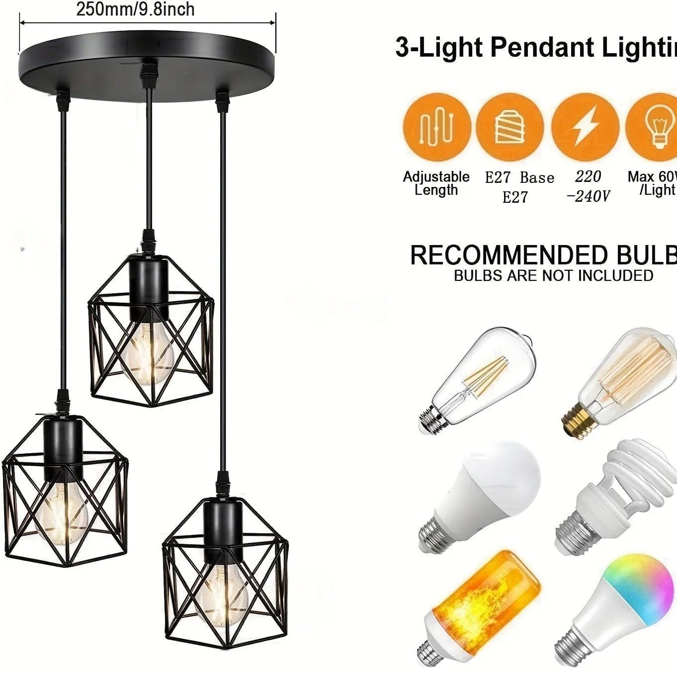 3-Light Industrial Ceiling Light.