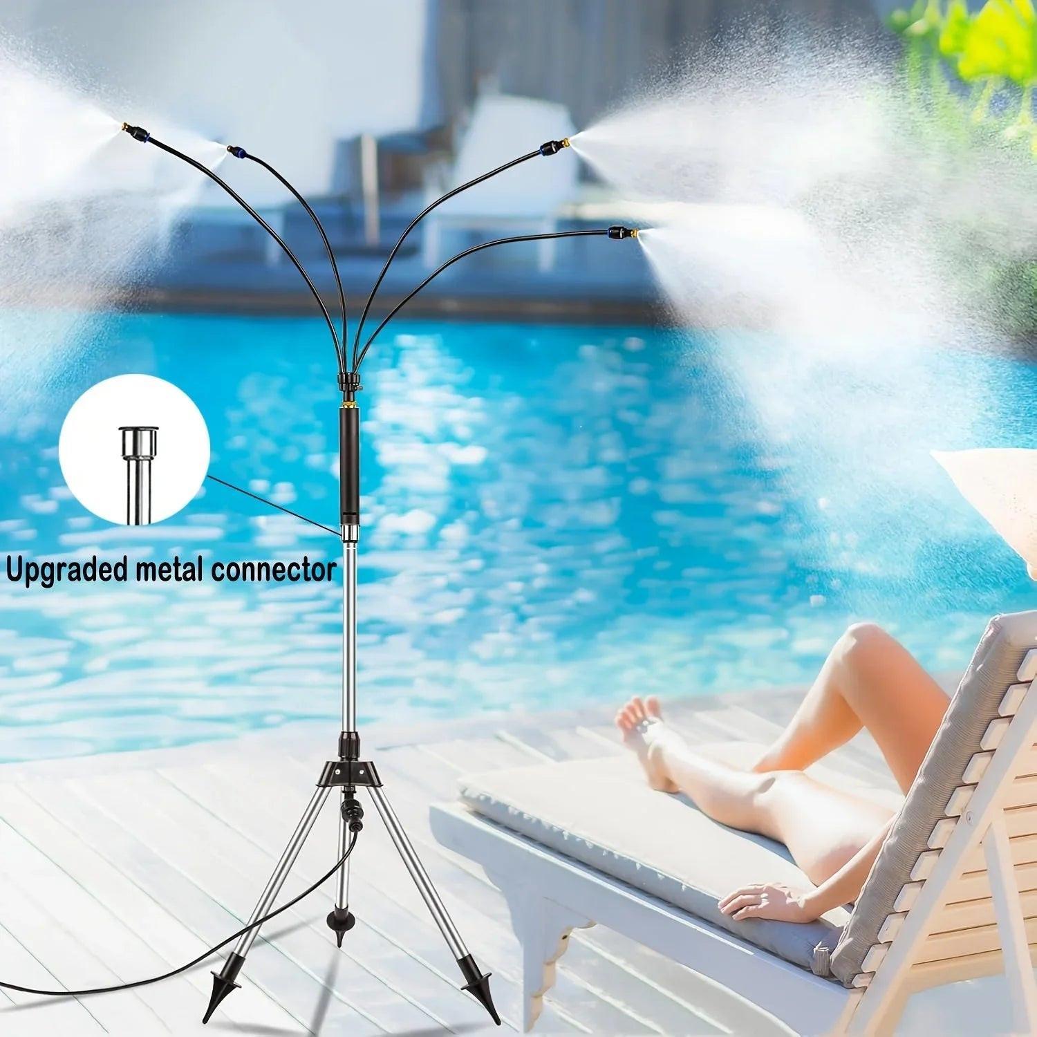 NNETM Outdoor Misting Stand for Patio & Pool.
