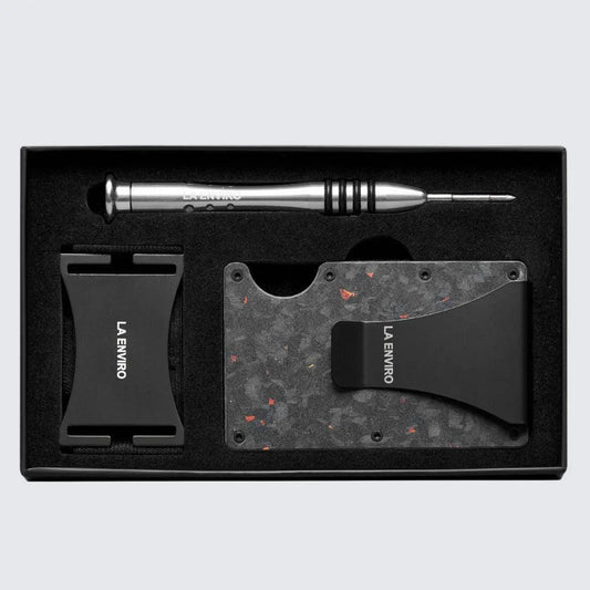 LORNE Forged Carbon Wallet I Matte Red.