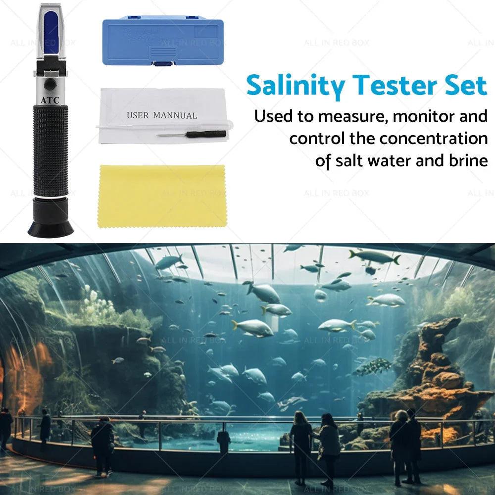 0-100percent Salinity Refractometer Meter Aquarium Sea Salt Water Tester for Aquarium.