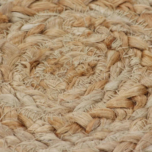 NNEVL Area Rug Braided Design Jute 90 cm Round.