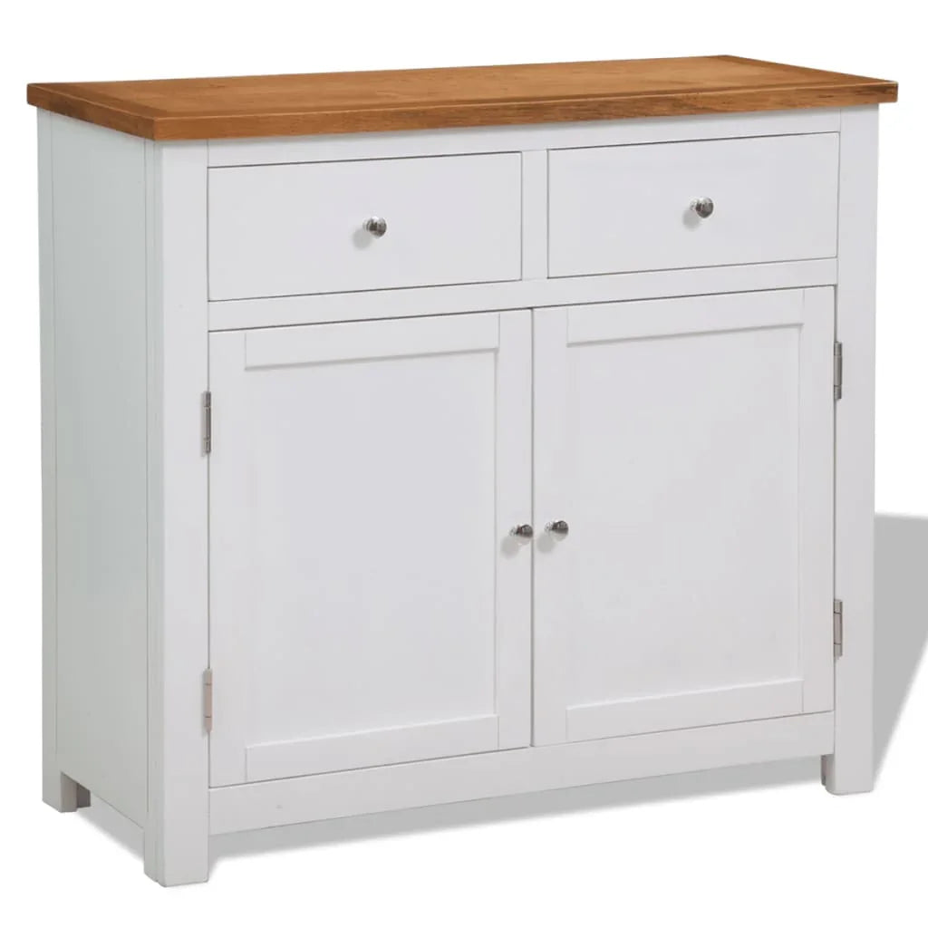 NNEVL Sideboard 90x33.5x83 cm Solid Oak Wood.