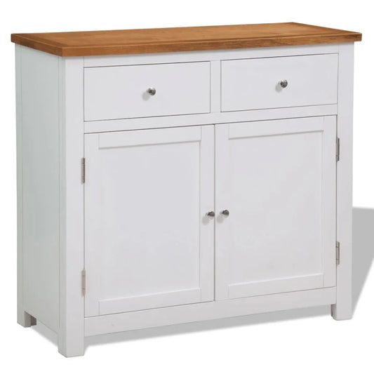 NNEVL Sideboard 90x33.5x83 cm Solid Oak Wood.