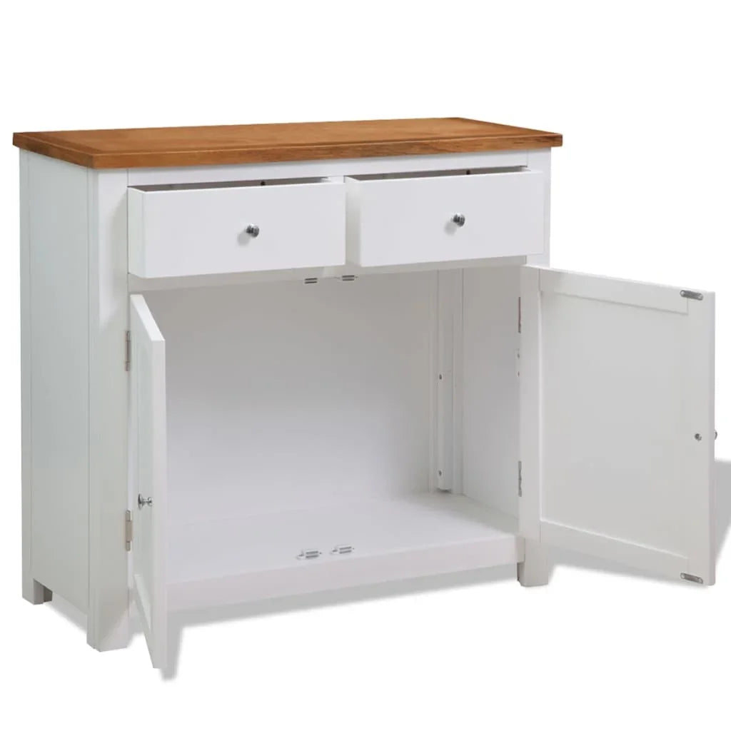 NNEVL Sideboard 90x33.5x83 cm Solid Oak Wood.