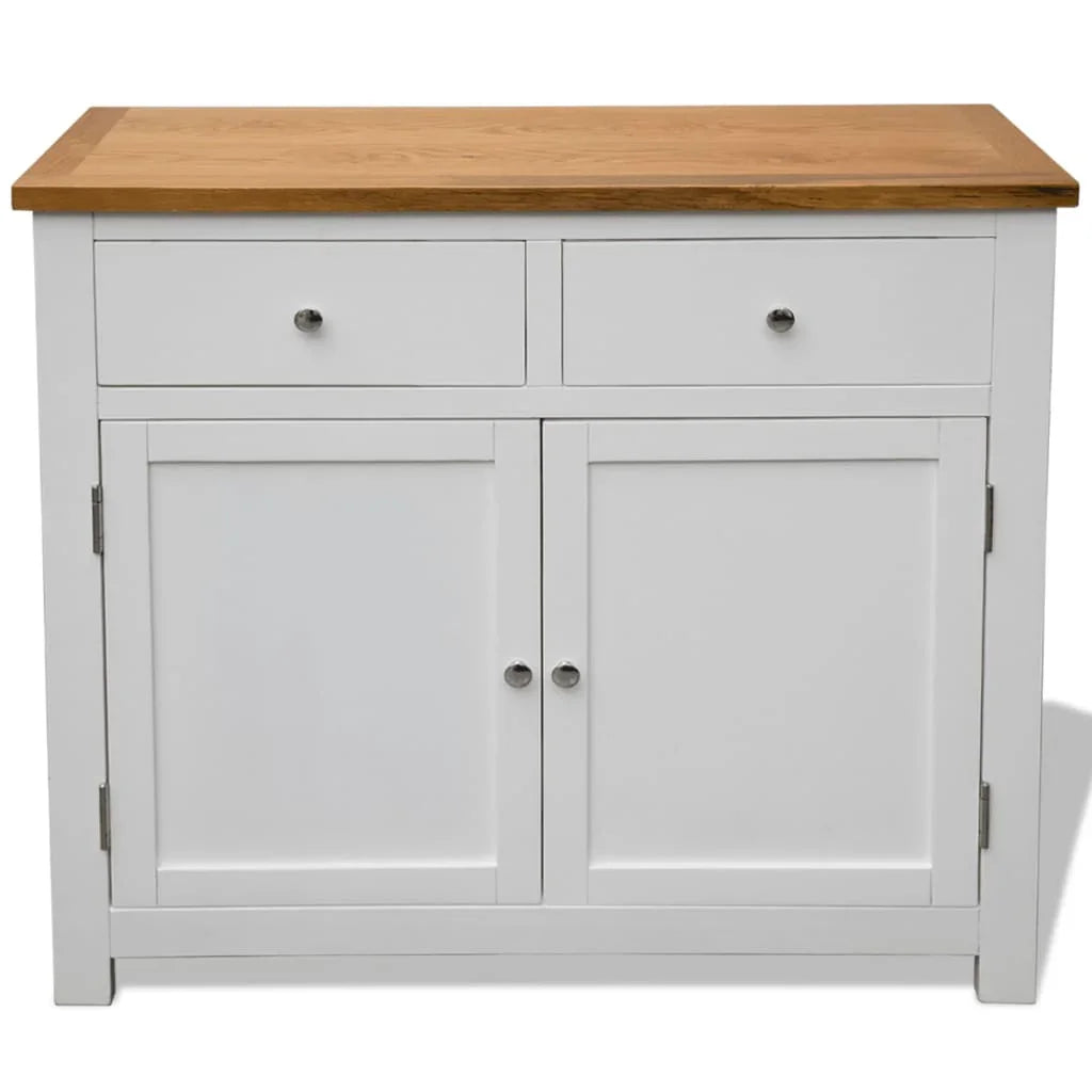 NNEVL Sideboard 90x33.5x83 cm Solid Oak Wood.