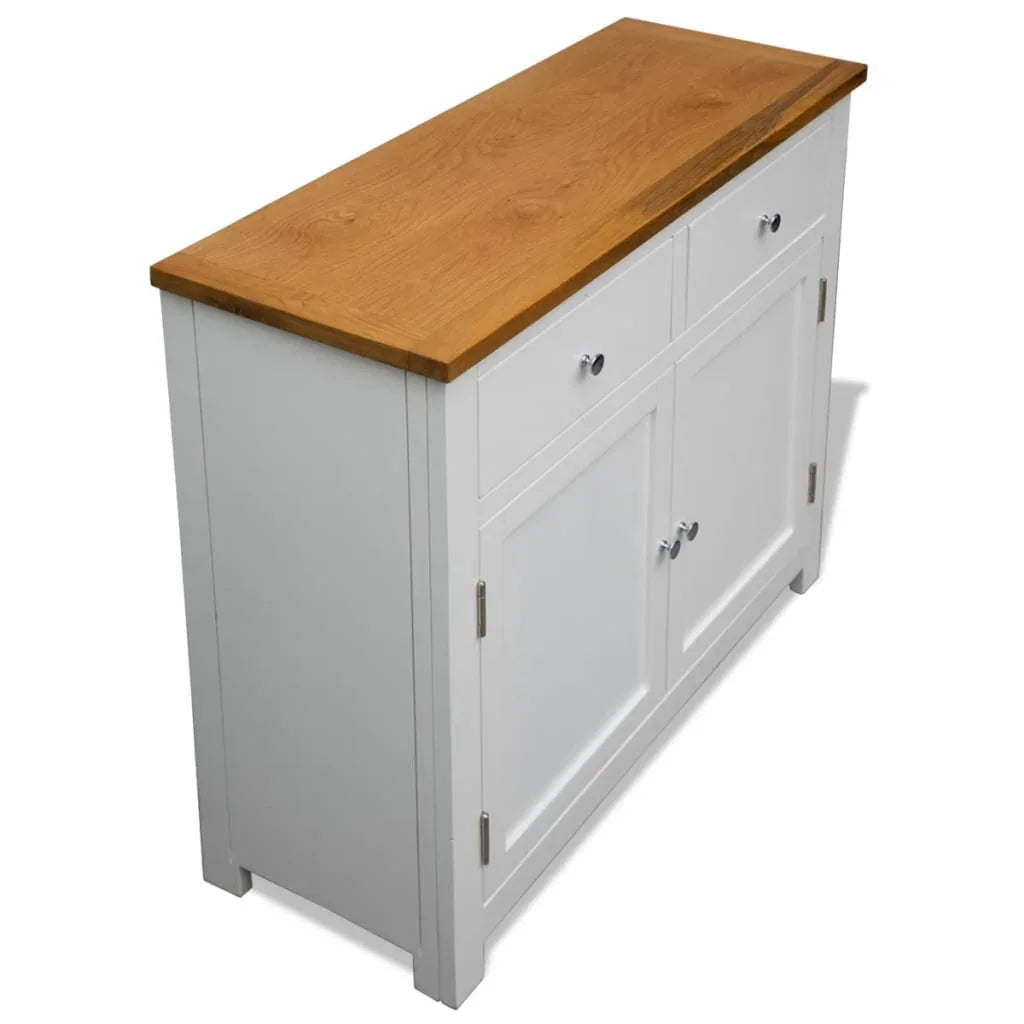 NNEVL Sideboard 90x33.5x83 cm Solid Oak Wood.