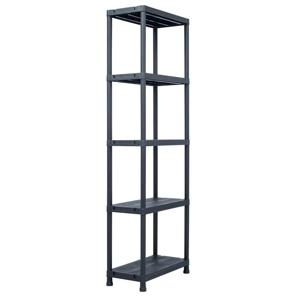NNEVL Storage Shelf Racks 2 pcs Black 125 kg 60x30x180 cm Plastic.
