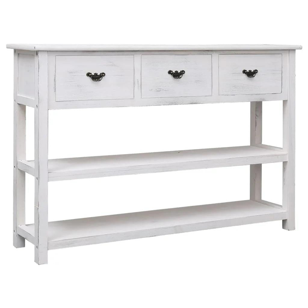 NNEVL Sideboard Antique White 115x30x76 cm Wood.