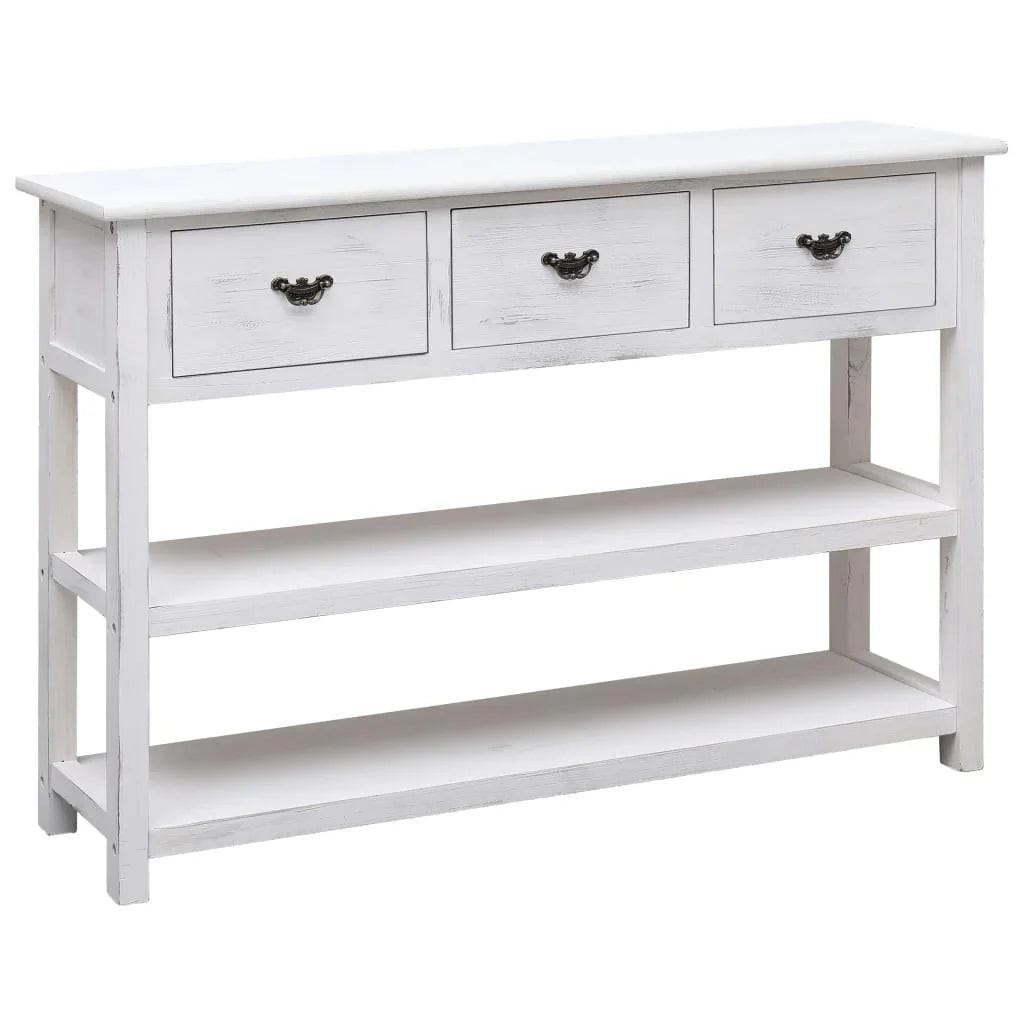 NNEVL Sideboard Antique White 115x30x76 cm Wood.