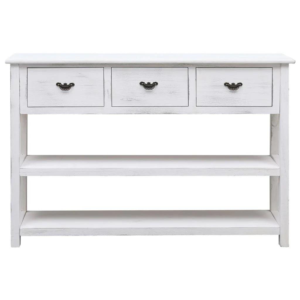 NNEVL Sideboard Antique White 115x30x76 cm Wood.
