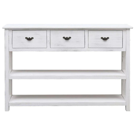 NNEVL Sideboard Antique White 115x30x76 cm Wood.