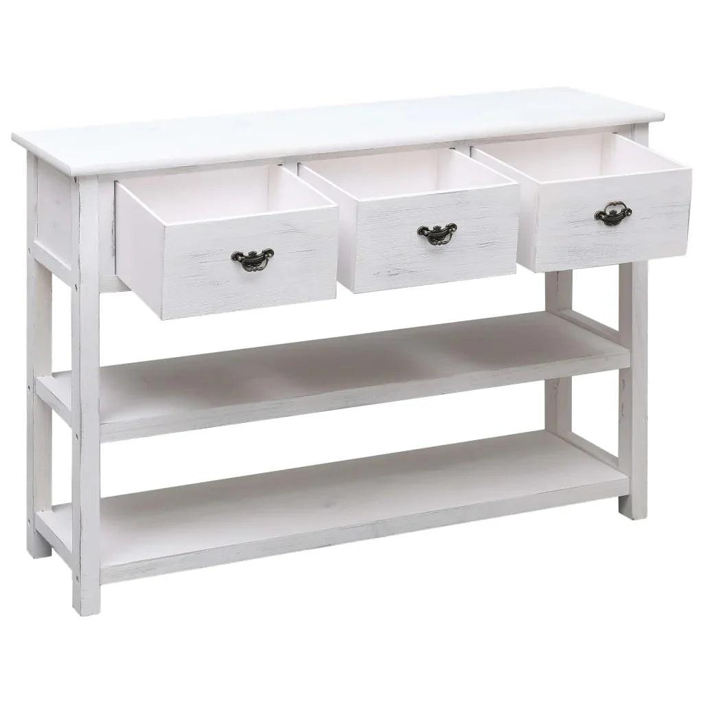 NNEVL Sideboard Antique White 115x30x76 cm Wood.