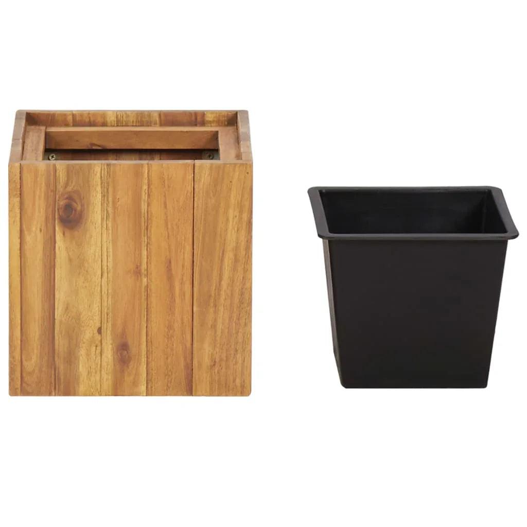 NNEVL Garden Raised Bed Pot 24.5x24.5x25 cm Solid Acacia Wood.
