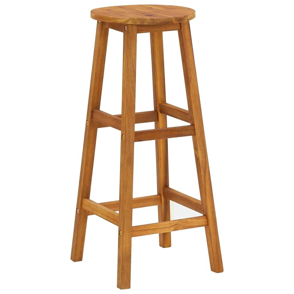 NNEVL Bar Stools 6 pcs Solid Acacia Wood.