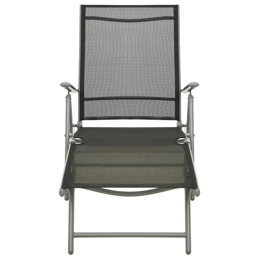 NNEVL 3 Piece Garden Lounge Set Textilene and Aluminium Silver.