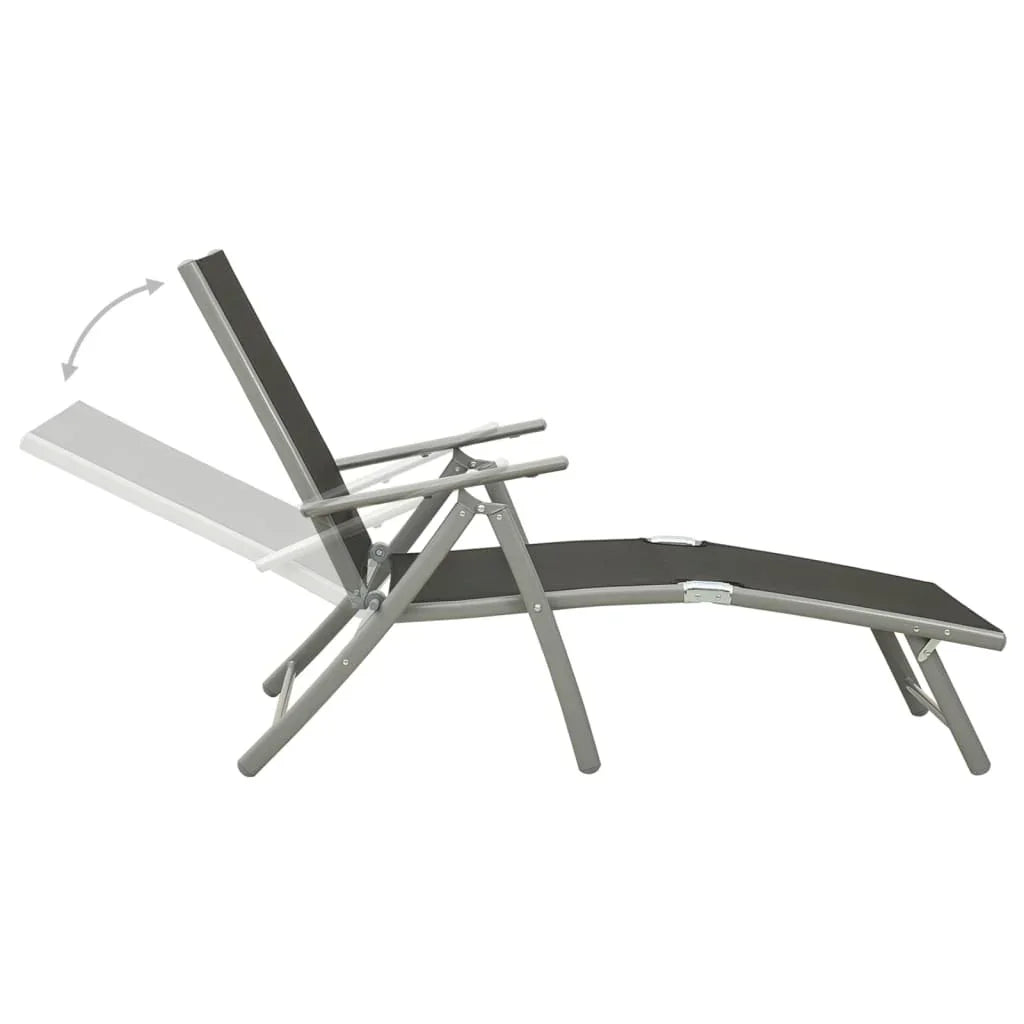 NNEVL 3 Piece Garden Lounge Set Textilene and Aluminium Silver.