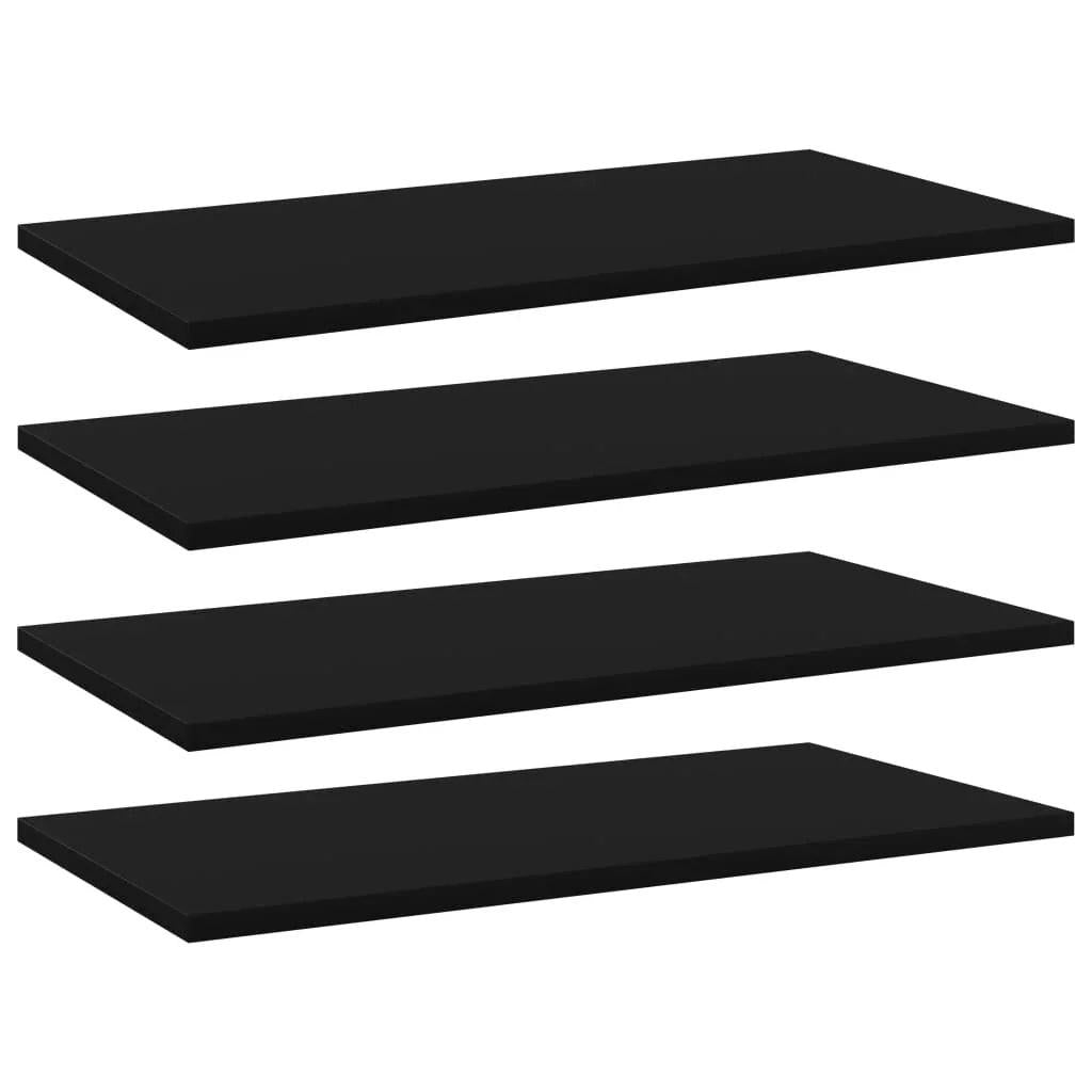 NNEVL Bookshelf Boards 4 pcs Black 60x30x1.5 cm Chipboard.