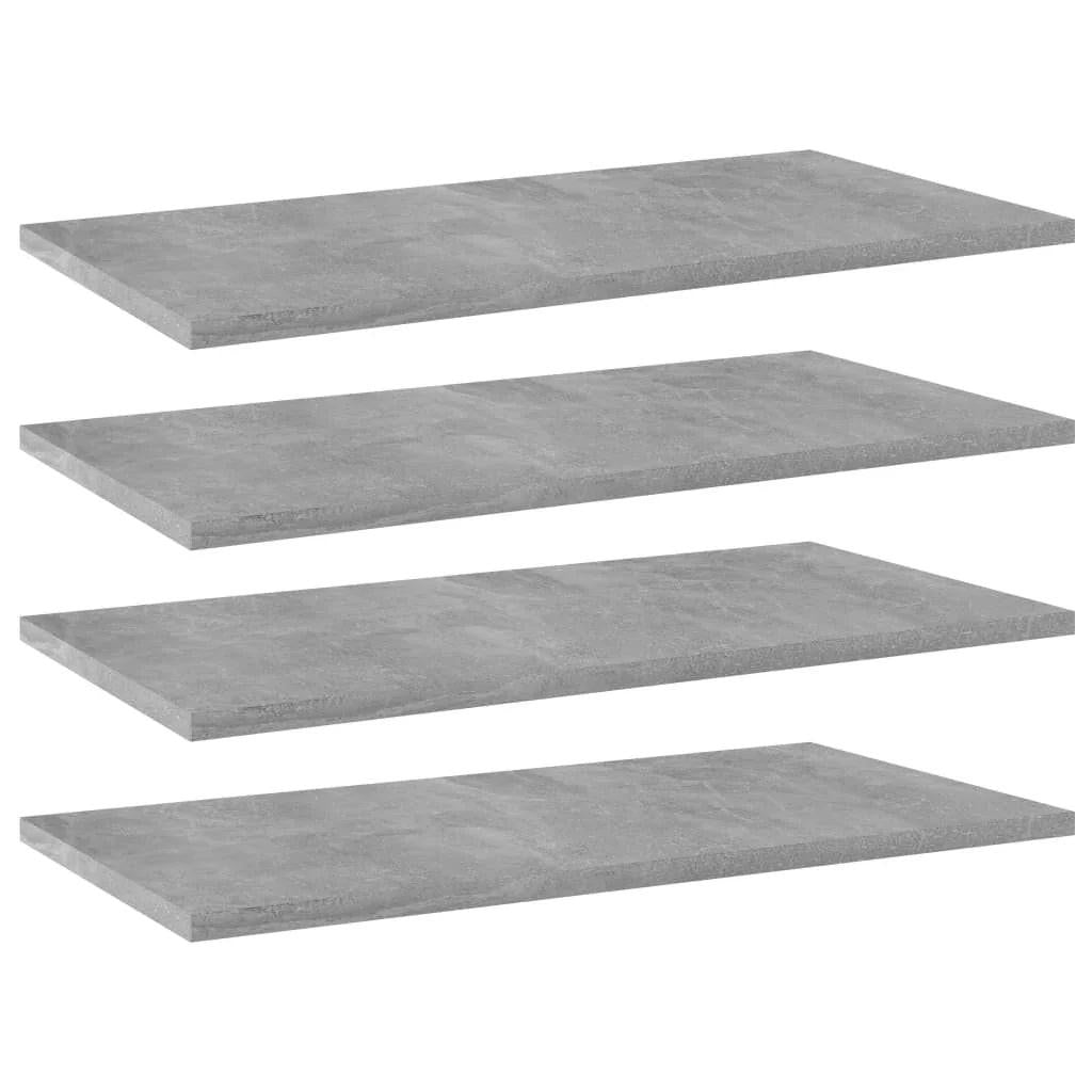 NNEVL Bookshelf Boards 4 pcs Concrete Grey 60x30x1.5 cm Chipboard.