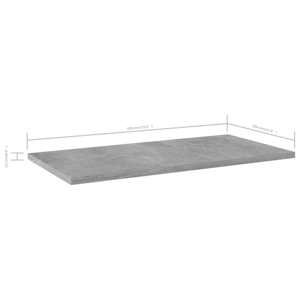 NNEVL Bookshelf Boards 4 pcs Concrete Grey 60x30x1.5 cm Chipboard.