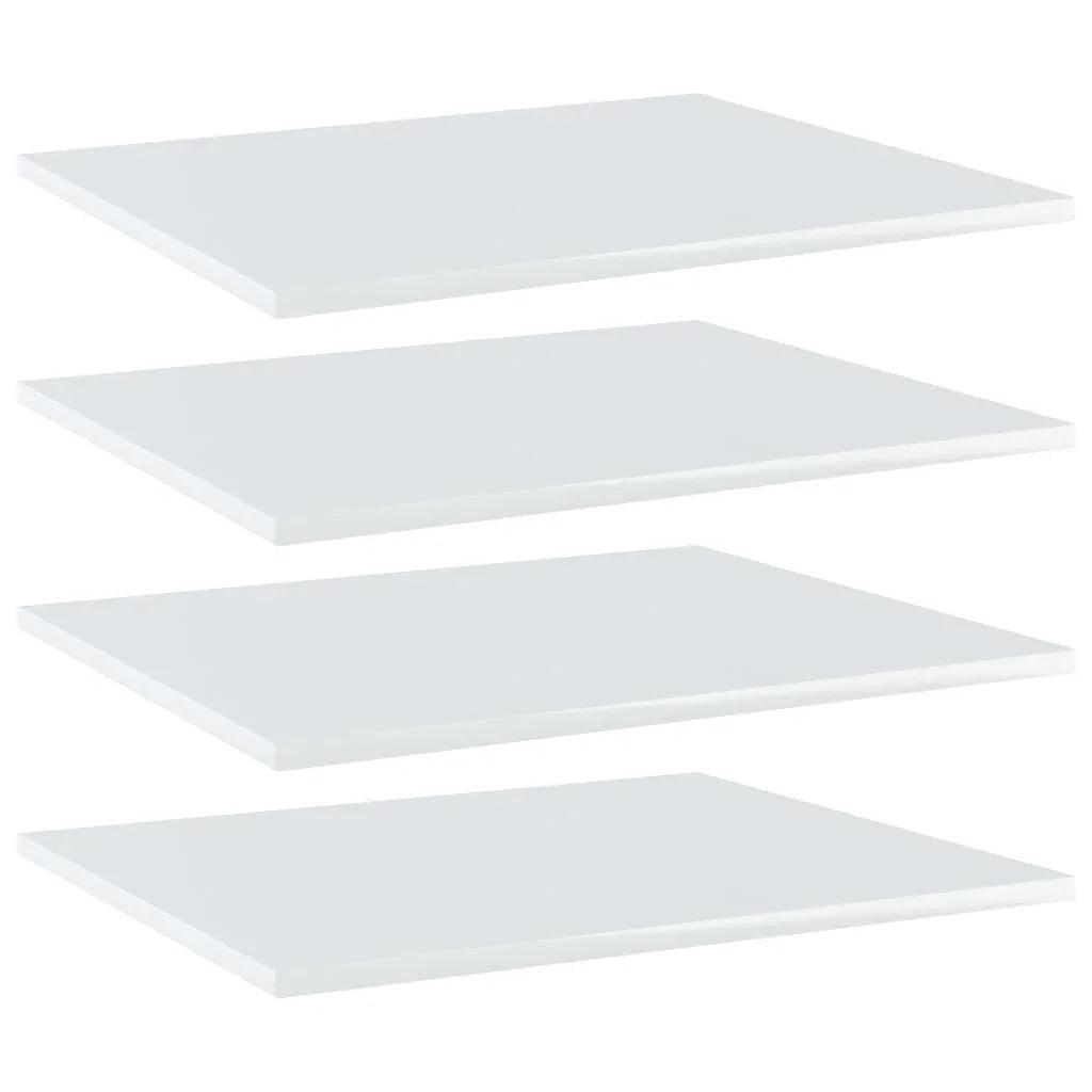 NNEVL Bookshelf Boards 4 pcs High Gloss White 60x50x1.5 cm Chipboard.
