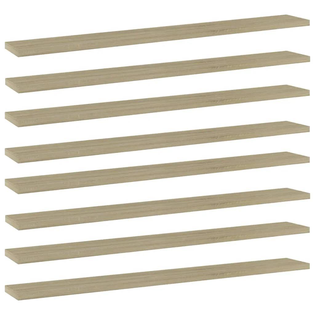 NNEVL Bookshelf Boards 8 pcs Sonoma Oak 80x10x1.5 cm Chipboard.