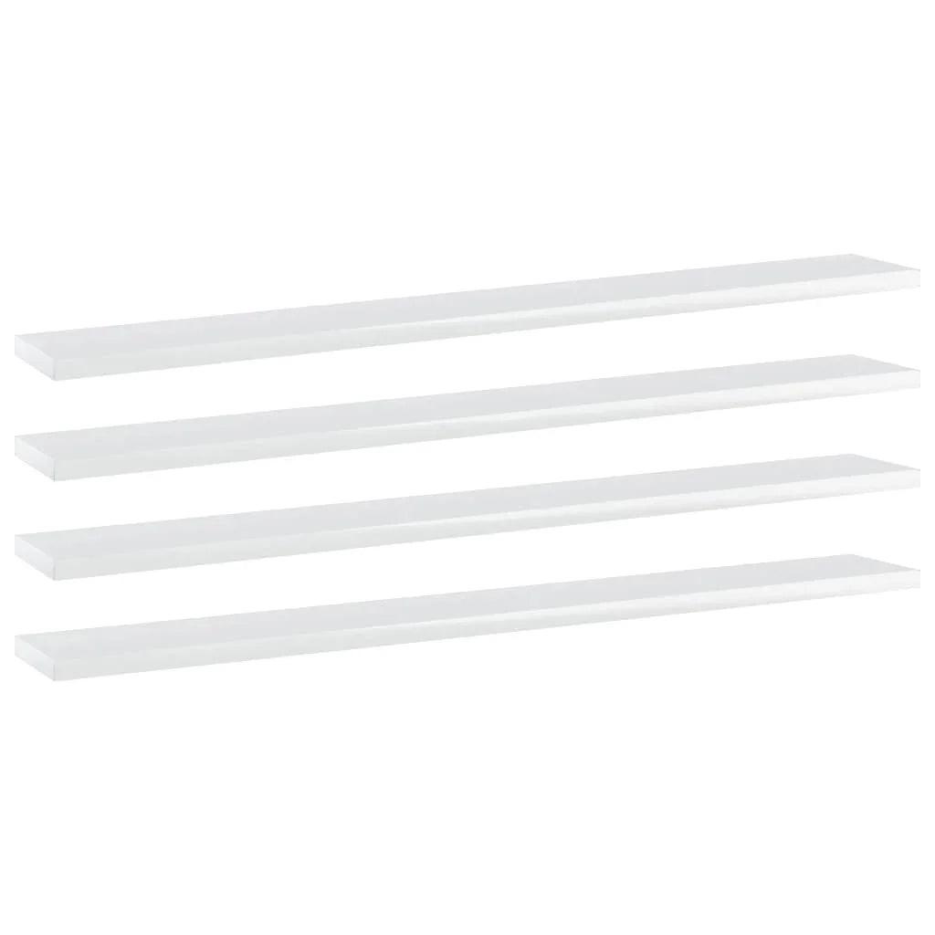 NNEVL Bookshelf Boards 4 pcs High Gloss White 80x10x1.5 cm Chipboard.