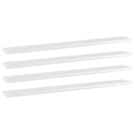 NNEVL Bookshelf Boards 4 pcs High Gloss White 80x10x1.5 cm Chipboard.
