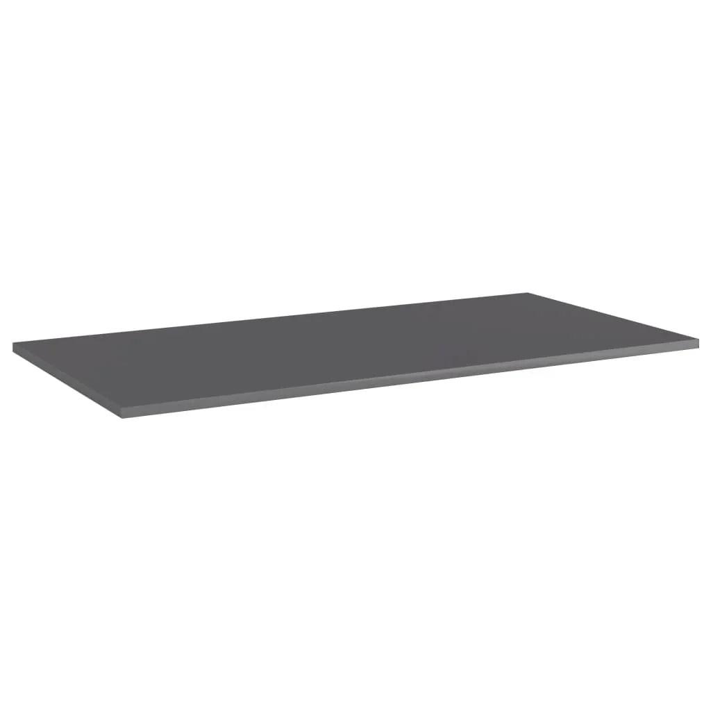 NNEVL Bookshelf Boards 4 pcs High Gloss Grey 80x20x1.5 cm Chipboard.