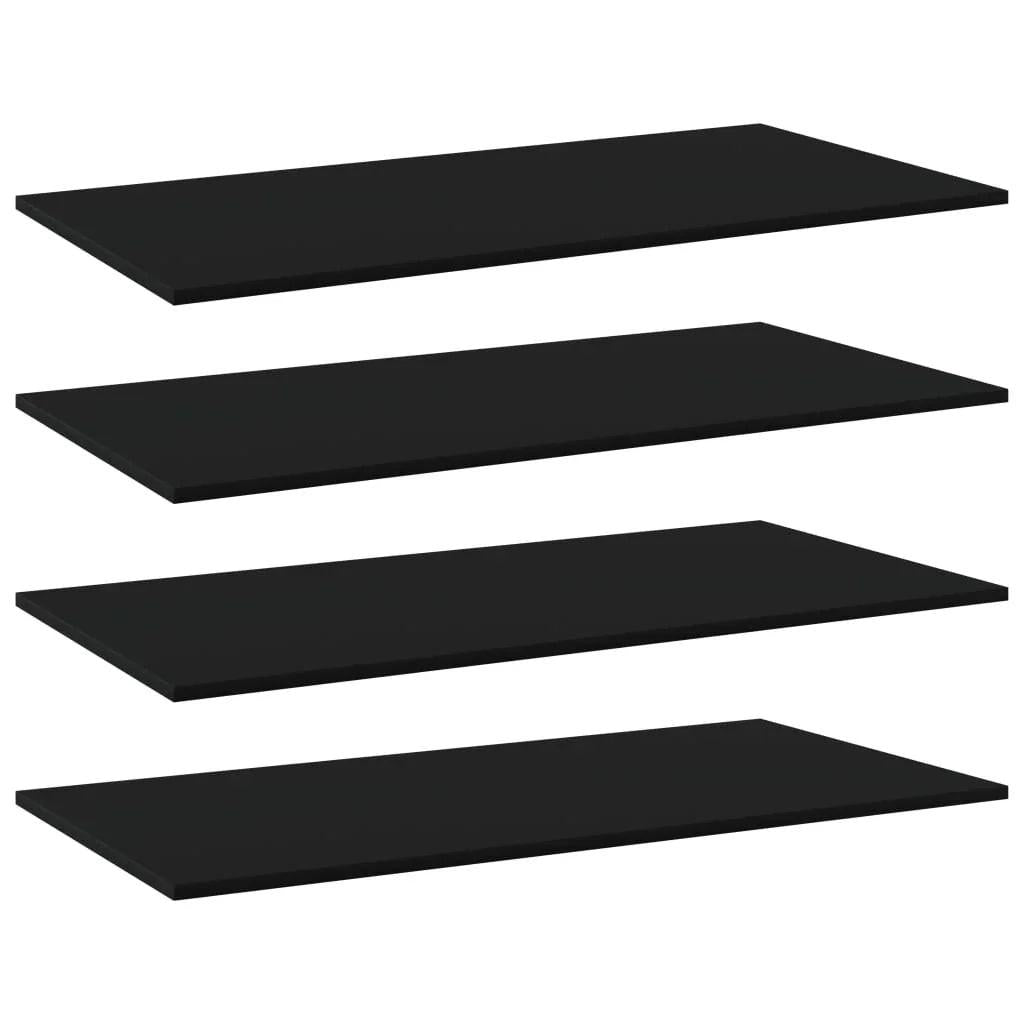NNEVL Bookshelf Boards 4 pcs Black 80x30x1.5 cm Chipboard.