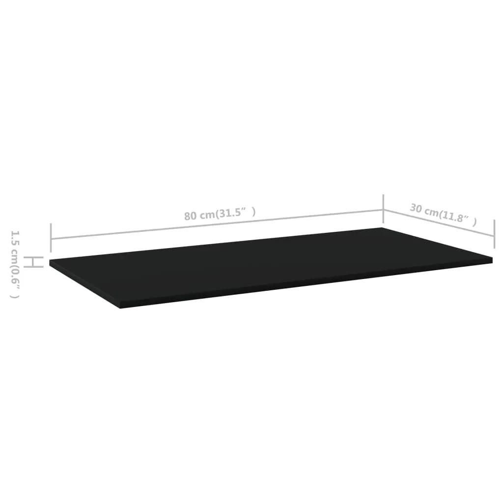 NNEVL Bookshelf Boards 4 pcs Black 80x30x1.5 cm Chipboard.