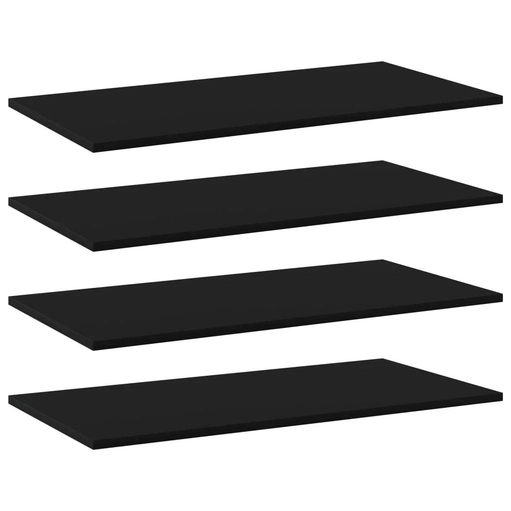 NNEVL Bookshelf Boards 4 pcs Black 80x40x1.5 cm Chipboard.