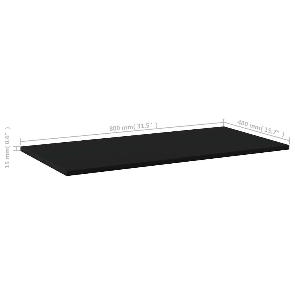 NNEVL Bookshelf Boards 4 pcs Black 80x40x1.5 cm Chipboard.