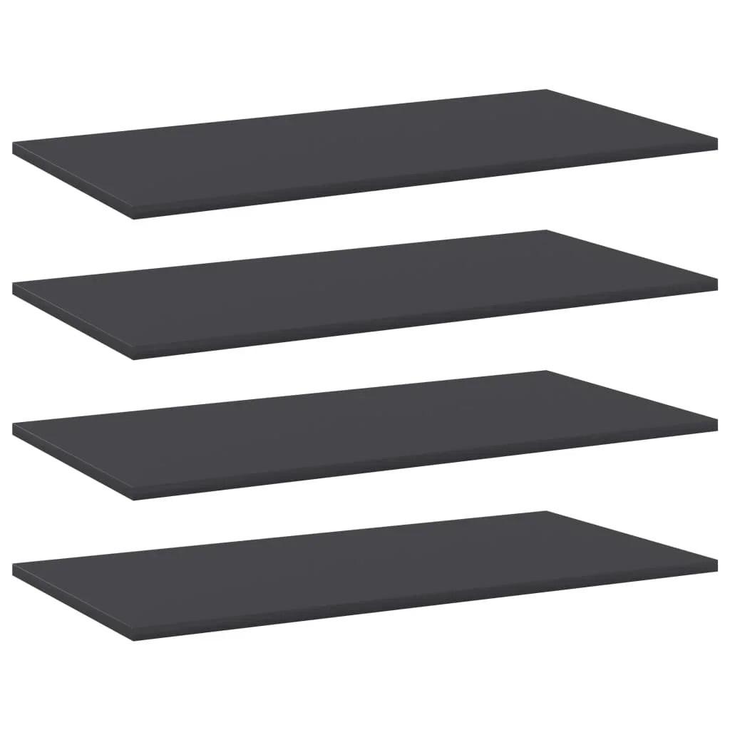 NNEVL Bookshelf Boards 4 pcs Grey 80x40x1.5 cm Chipboard.