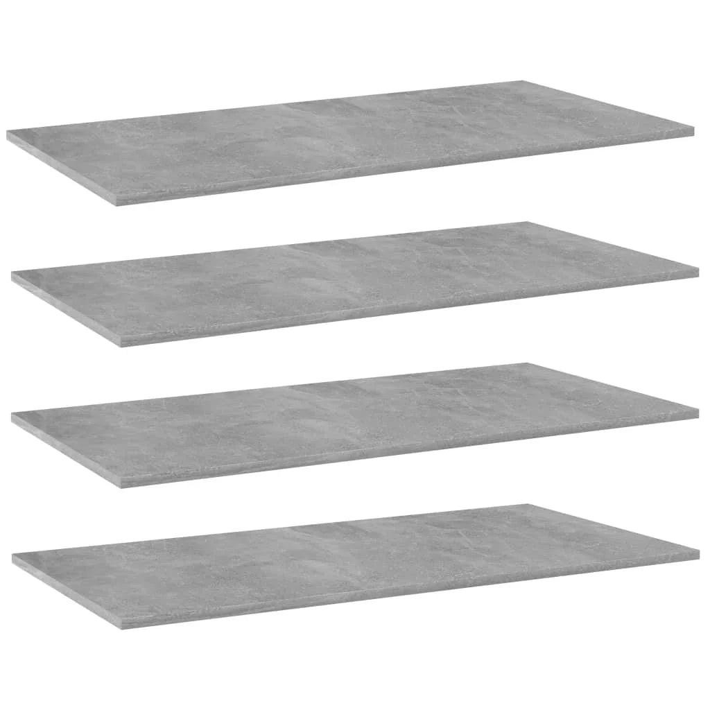 NNEVL Bookshelf Boards 4 pcs Concrete Grey 100x50x1.5 cm Chipboard.