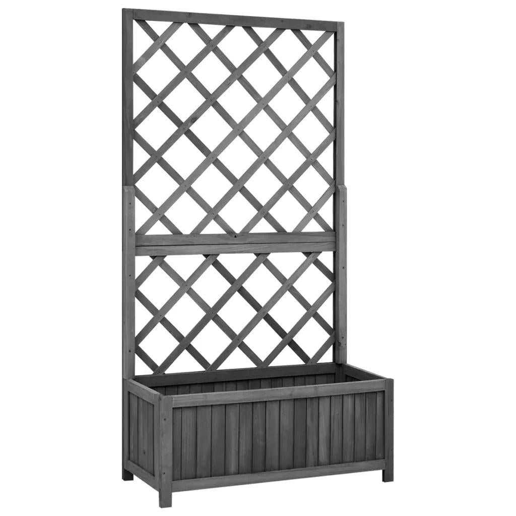 NNEVL Garden Trellis Planter Black 70x30x135 cm Solid Firwood.