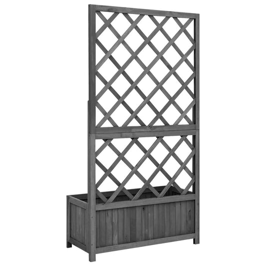 NNEVL Garden Trellis Planter Black 70x30x135 cm Solid Firwood.