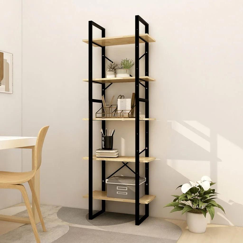 NNEVL 5-Tier Book Cabinet 60x30x175 cm Pinewood.